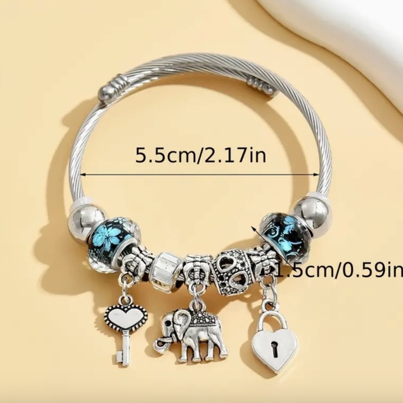 Charm Bracelet Elegant Silver Alloy Multi-element Accessories Pendant - Picture 7 of 7